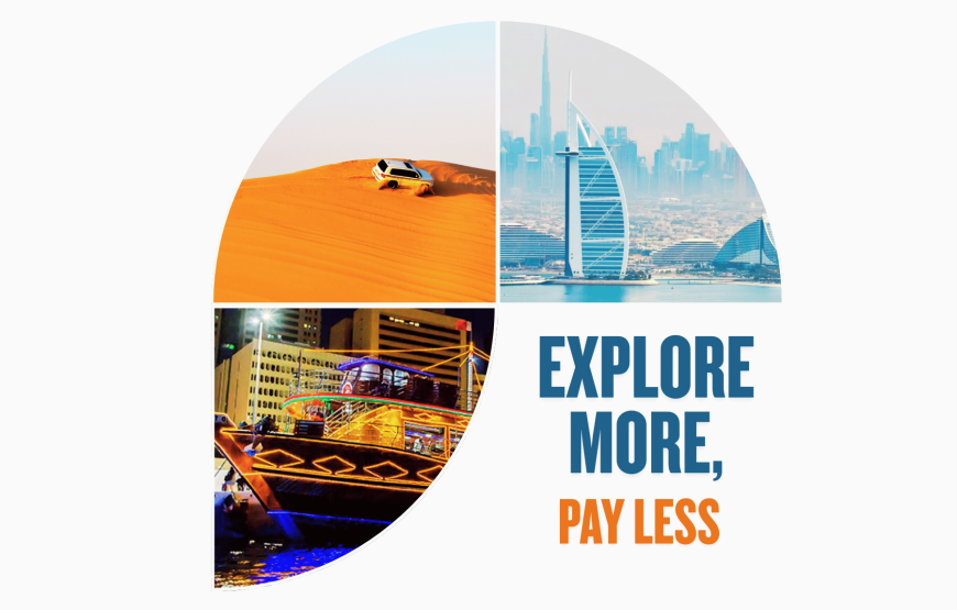 Dubai City Tour + Desert Safari + Dhow Cruise Dinner (4 Star)