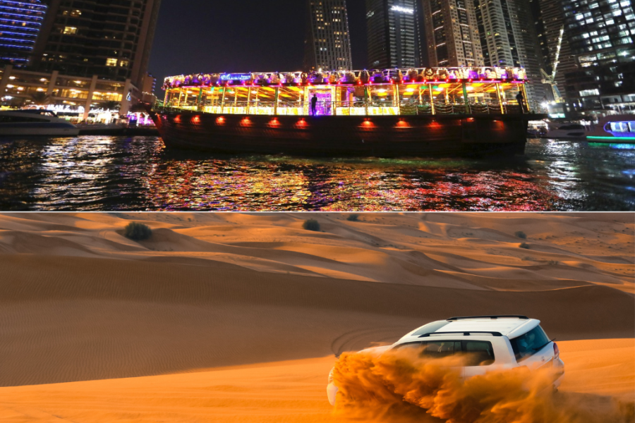 Desert Safari + Marina Cruise Dinner