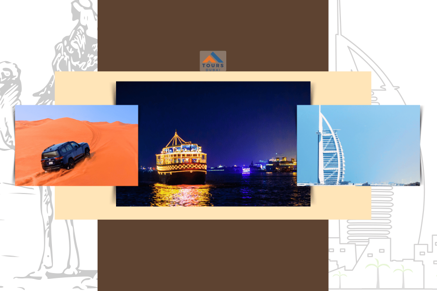 Dubai City Tour + Desert Safari + Dhow Cruise Dinner (4 Star)