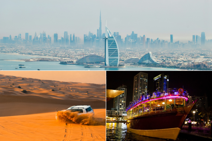 Dubai City Tour + Desert Safari + Marina Cruise Dinner
