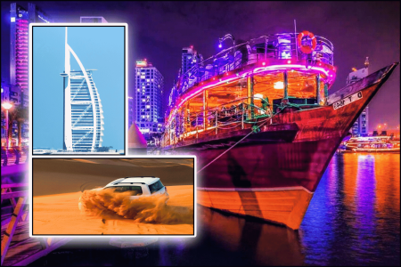 Dubai City Tour + Desert Safari + Marina Cruise Dinner