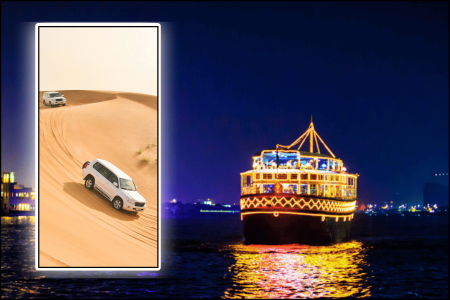 Desert Safari + Dhow Cruise Dinner (4 Star)