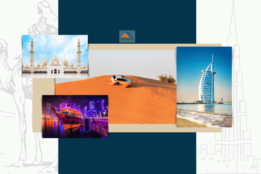 Dubai City Tour + Desert Safari + Marina Cruise Dinner + Abu Dhabi City Tour